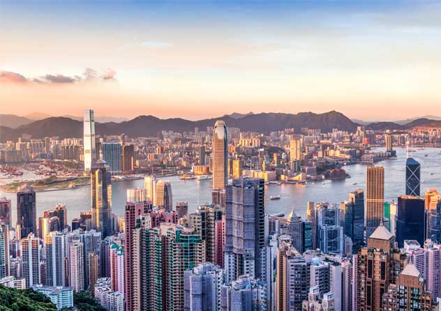 View of Victoria Harbour in Hong Kong